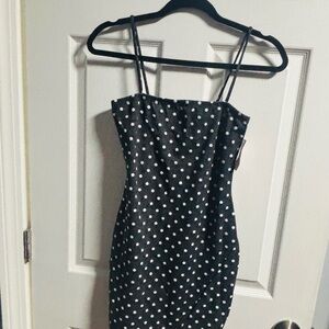 Elegant Black Polka Dot Dress